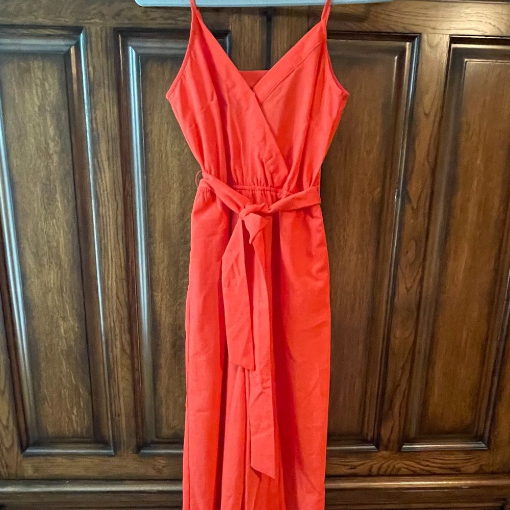 Adorable Red-Orange pant jumpsuit